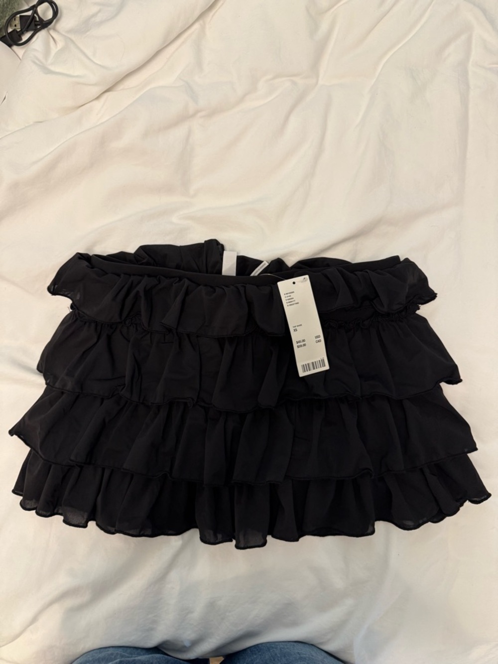 Free people UA collab out from under Women’s Black Ruffle Tiered Mini Skirt